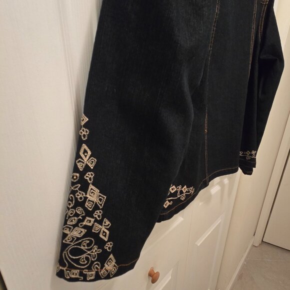 GREAT CAVALIER Women's Vintage Bedazzled Denim L/S Jacket - Size Medium - Picture 15 of 15